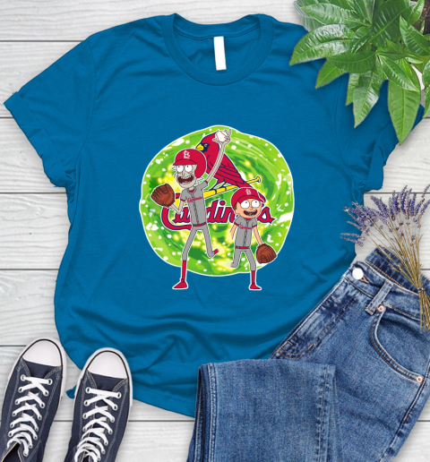 MLB St.Louis Cardinals Rick And Morty Baseball Sports Women's T-Shirt 7