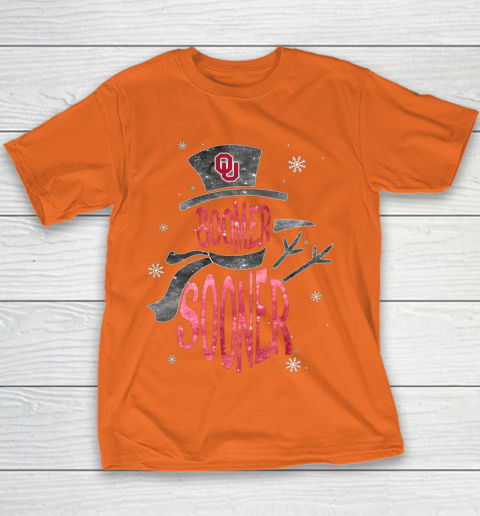 Oklahoma Sooners Christmas Snowman Youth T-Shirt 4