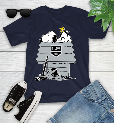 Los Angeles Kings NHL Hockey Snoopy Woodstock The Peanuts Movie Youth T-Shirt 3