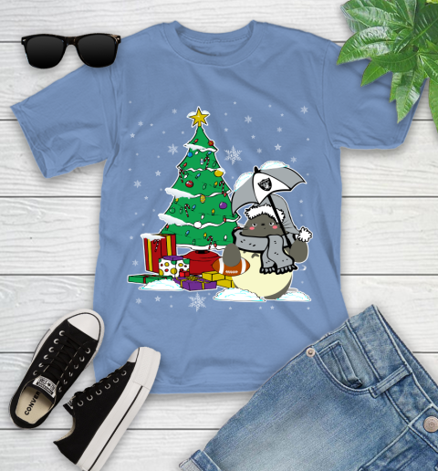 Oakland Raiders NFL Football Cute Tonari No Totoro Christmas Sports Youth T-Shirt 15