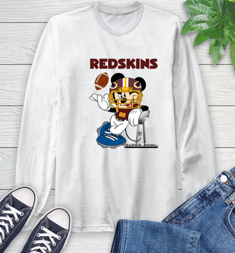 NFL Washington Redskins Mickey Mouse Disney Super Bowl Football T Shirt Long Sleeve T-Shirt