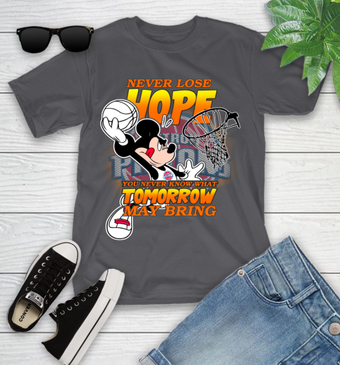 Detroit Pistons NBA Basketball Mickey Disney Never Lose Hope Youth T-Shirt 6