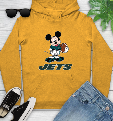 NFL Football New York Jets Cheerful Mickey Mouse Shirt Youth Hoodie 3