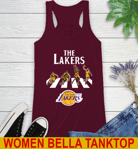 NBA Basketball Los Angeles Lakers The Beatles Rock Band Shirt Racerback Tank 2