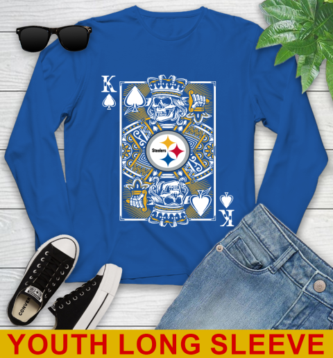 Pittsburgh Steelers NFL Football The King Of Spades Death Cards Shirt Youth Long Sleeve 10