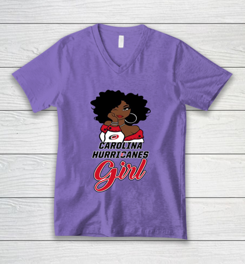 Carolina Hurricanes Girl NHL V-Neck T-Shirt 9