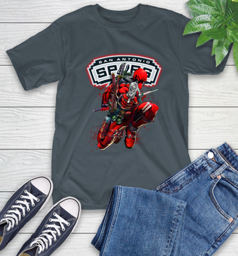 NBA Deadpool Marvel Comics Sports Basketball San Antonio Spurs T-Shirt 9