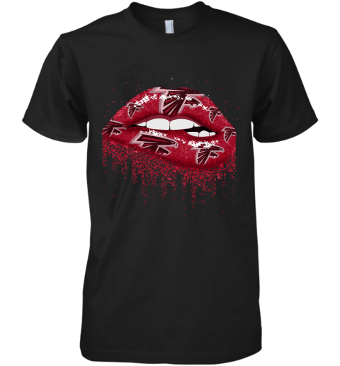 Biting Glossy Lips Sexy Atlanta Falcons NFL Football Premium Men's T-Shirt