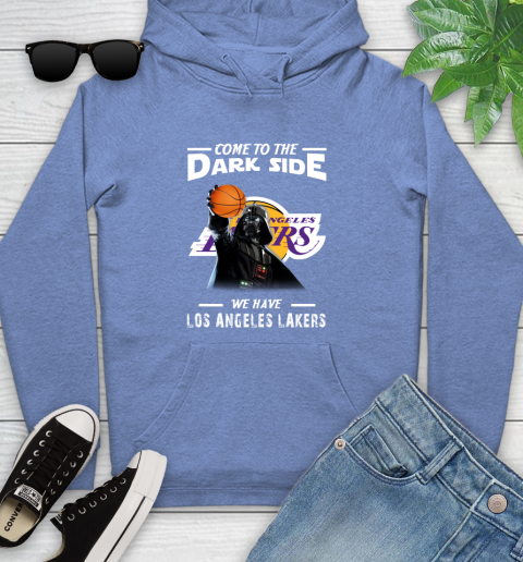 NBA Come To The Dark Side We Have Los Angeles Lakers Star Wars Darth Vader Basketball Youth Hoodie 13