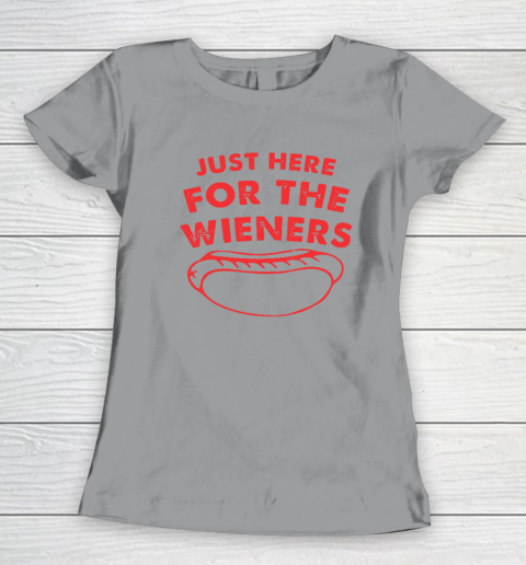 Just Here For The Wieners Funny 4th Of July Women's T-Shirt 3