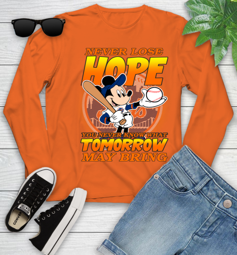 New York Mets MLB Baseball Mickey Disney Never Lose Hope Youth Long Sleeve 3