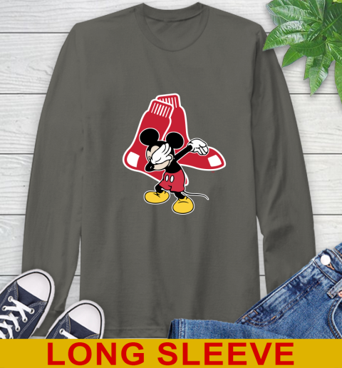 Boston Red Sox MLB Baseball Dabbing Mickey Disney Sports Long Sleeve T-Shirt 8