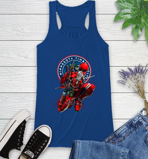 NBA Deadpool Marvel Comics Sports Basketball Minnesota Timberwolves Racerback Tank 9