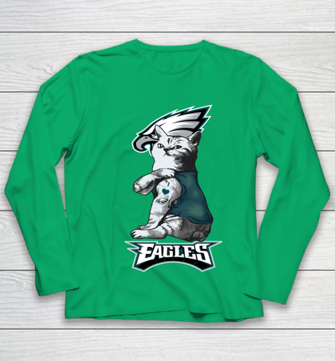 NFL Football My Cat Loves Philadelphia Eagles Youth Long Sleeve 5 NFL Football My Cat Loves Philadelphia Eagles Youth Long Sleeve - Image 5