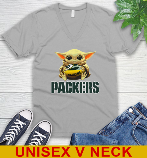 NFL Football Green Bay Packers Baby Yoda Star Wars Shirt V-Neck T-Shirt 4