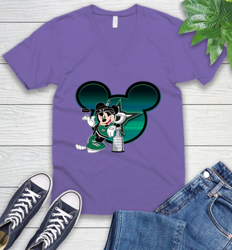 NHL Dallas Stars Stanley Cup Mickey Mouse Disney Hockey T Shirt V-Neck T-Shirt 10