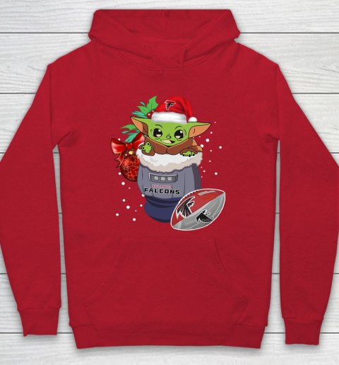 Atlanta Falcons Christmas Baby Yoda Star Wars Funny Happy NFL Hoodie 10