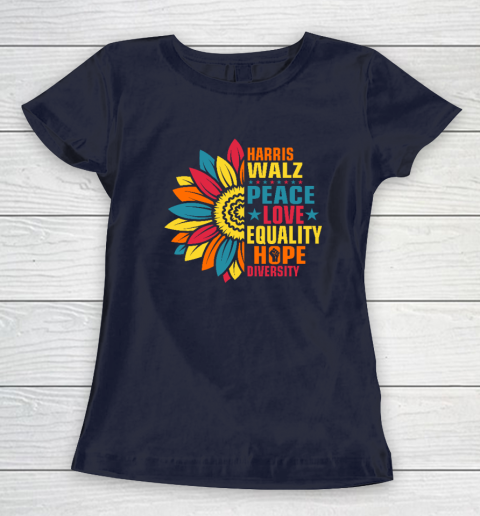 Equality Hope Diversity Kamala Harris Waltz Peace Love Women's T-Shirt 2