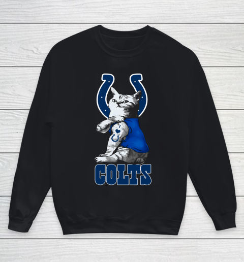 NFL Football My Cat Loves Indianapolis Colts Youth Sweatshirt