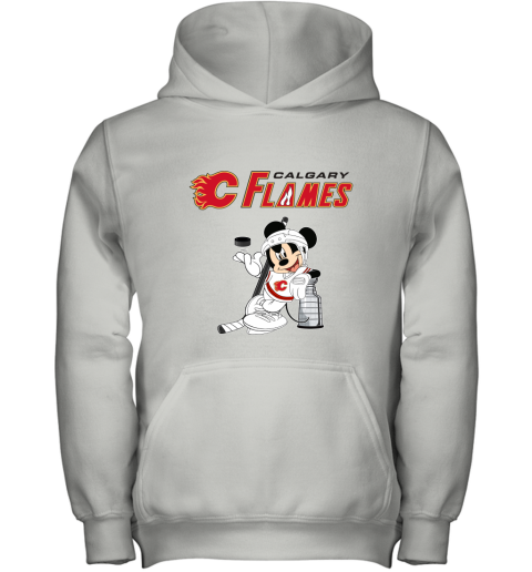 Mickey Calgary Flames With The Stanley Cup Hockey NHL Youth Hoodie