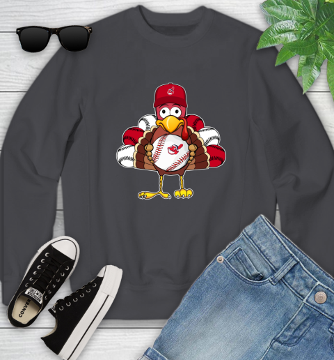 Cleveland Indians Turkey thanksgiving Youth Sweatshirt 6