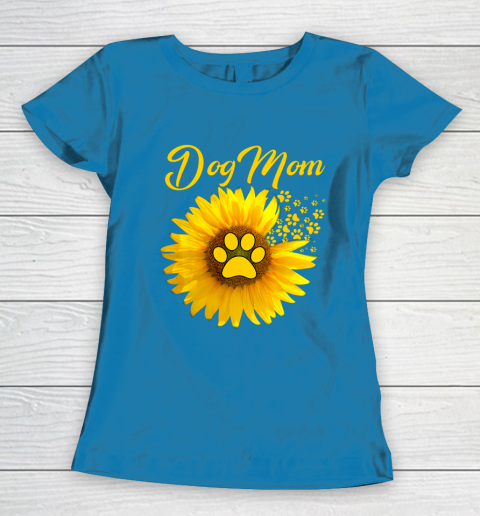 Dog Mom Shirt Amazing Dog Mom Sunflower Dog Paw Women s T Shirt