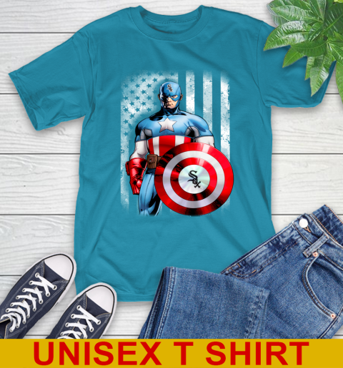 Chicago White Sox MLB Baseball Captain America Marvel Avengers American Flag Shirt T-Shirt 9