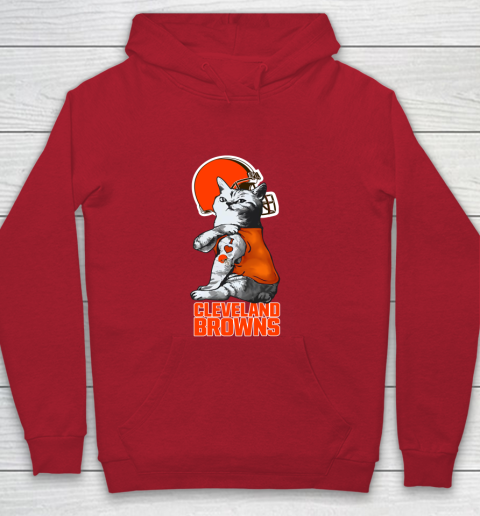 NFL Football My Cat Loves Cleveland Browns Youth Hoodie 8 NFL Football My Cat Loves Cleveland Browns Youth Hoodie - Image 8