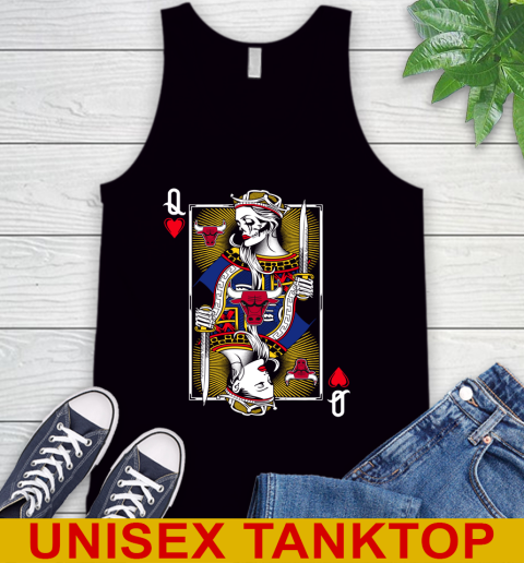 NBA Basketball Chicago Bulls The Queen Of Hearts Card Shirt Tank Top