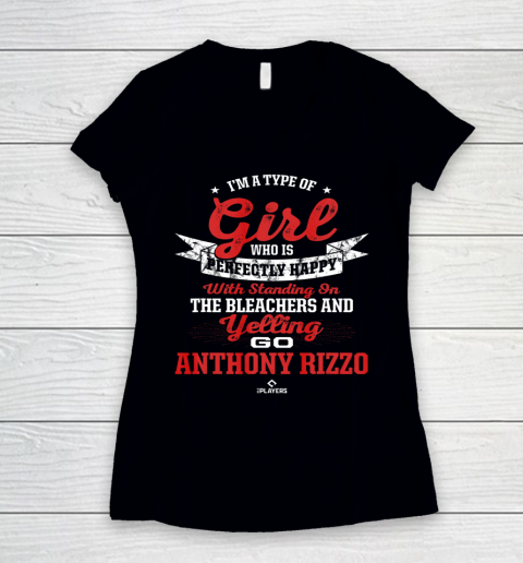 Anthony Rizzo Tshirt Im a Type of Girl Women's V-Neck T-Shirt