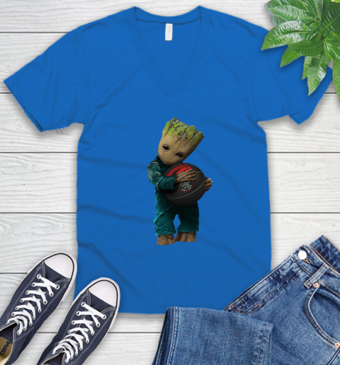 NBA Groot Guardians Of The Galaxy Basketball Sports Toronto Raptors V-Neck T-Shirt 6