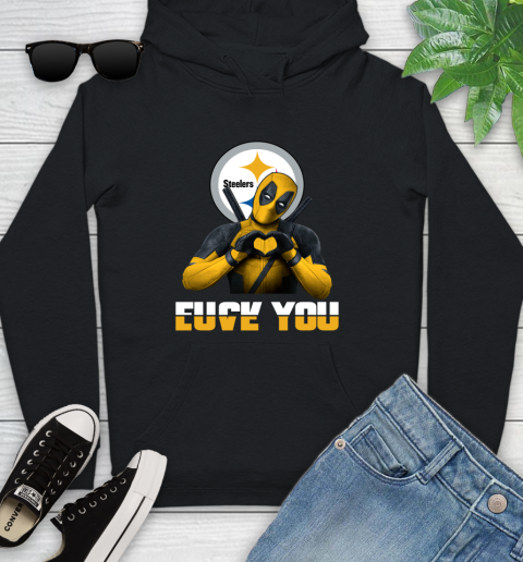 NHL Pittsburgh Steelers Deadpool Love You Fuck You Football Sports Youth Hoodie