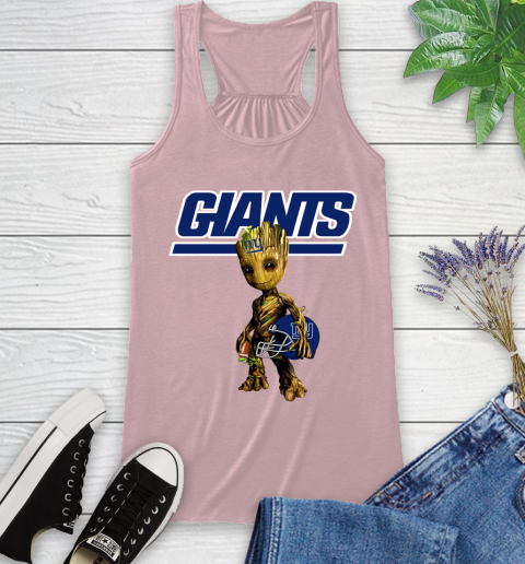 New York Giants NFL Football Groot Marvel Guardians Of The Galaxy Racerback Tank 11