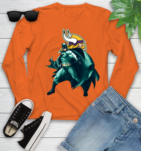 NFL Batman Football Sports Minnesota Vikings Youth Long Sleeve 4