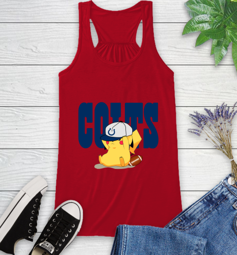 NFL Pikachu Football Sports Indianapolis Colts Racerback Tank 6