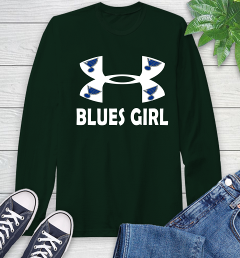 NHL St.Louis Blues Girl Under Armour Hockey Sports Long Sleeve T-Shirt 7