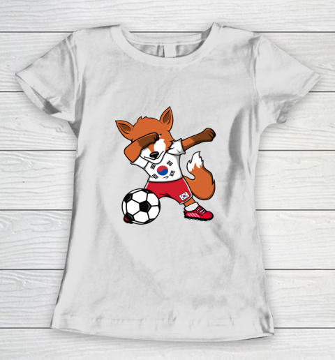 Dabbing Fox South Korea Soccer Fans Jersey Korean Football Women's T-Shirt