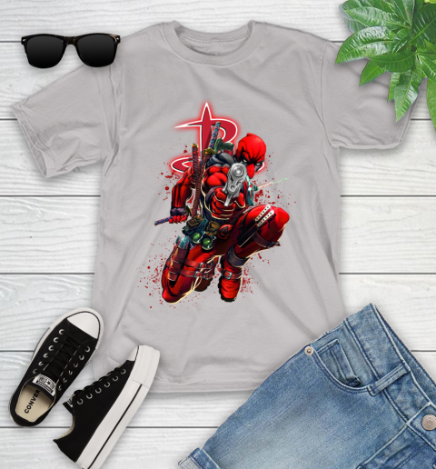 NBA Deadpool Marvel Comics Sports Basketball Houston Rockets Youth T-Shirt 12