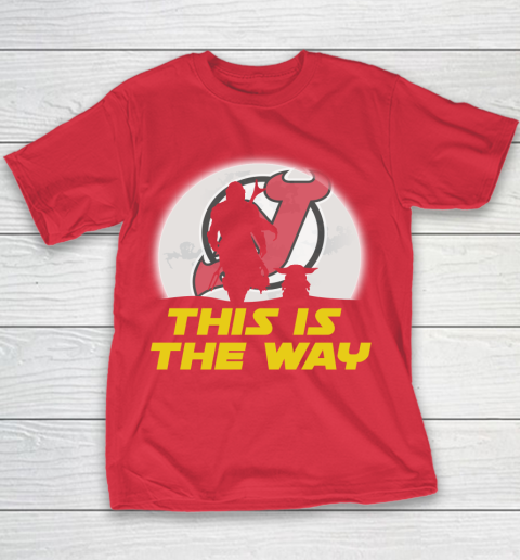 New Jersey Devils NHL Ice Hockey Star Wars Yoda And Mandalorian This Is The Way Youth T-Shirt 15