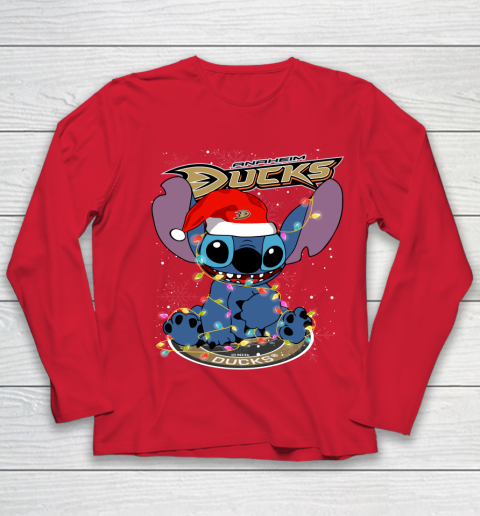 Anaheim Ducks NHL Hockey noel stitch Christmas Youth Long Sleeve 7