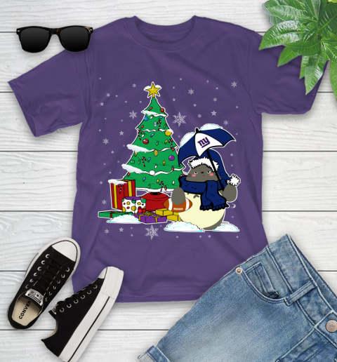 New York Giants NFL Football Cute Tonari No Totoro Christmas Sports Youth T-Shirt 3