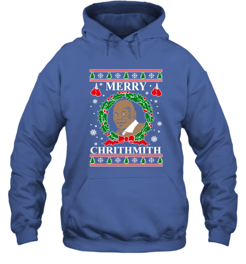 Merry Chrithmith Ugly Christmas Slouchy Off Shoulder Oversized Hoodie