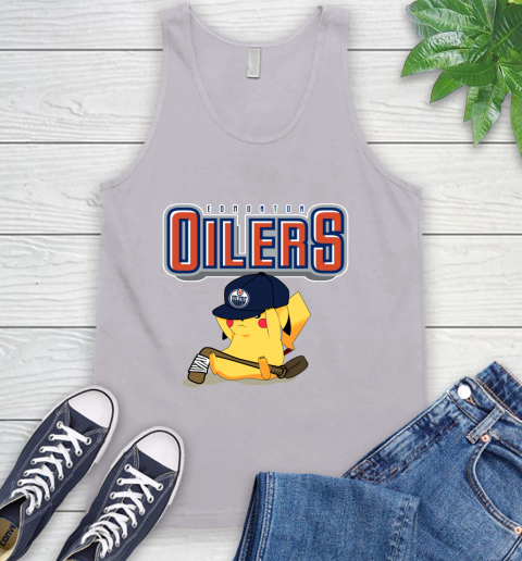 NHL Pikachu Hockey Sports Edmonton Oilers Tank Top 4