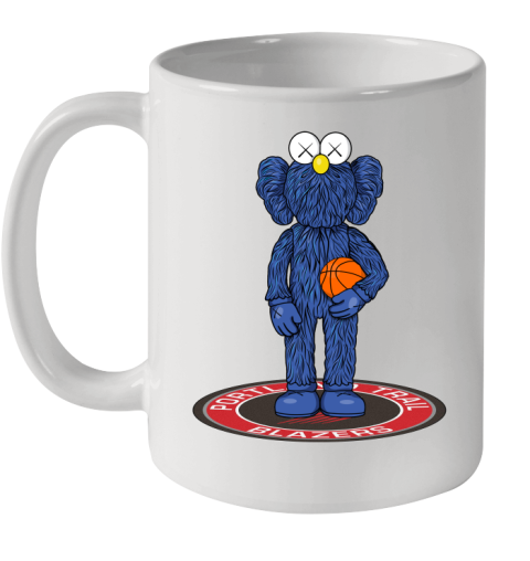 NBA Basketball Portland Trail Blazers Kaws Bff Blue Figure Shirt Ceramic Mug 11oz