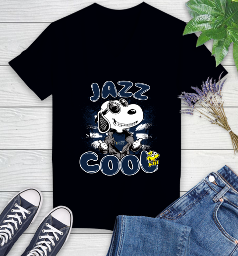 NBA Basketball Utah Jazz Cool Snoopy Shirt Women's V-Neck T-Shirt
