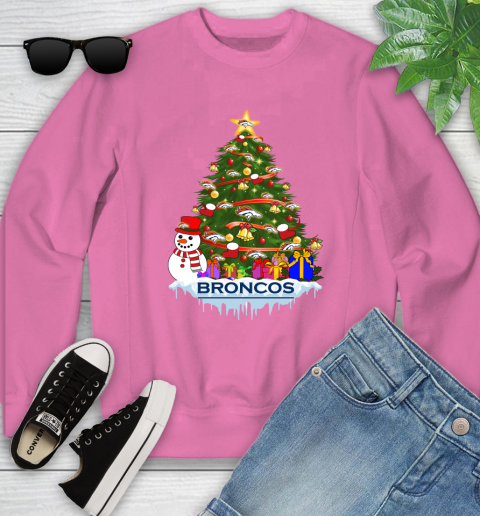 Denver Broncos Merry Christmas NFL Football Sports Youth Sweatshirt 7