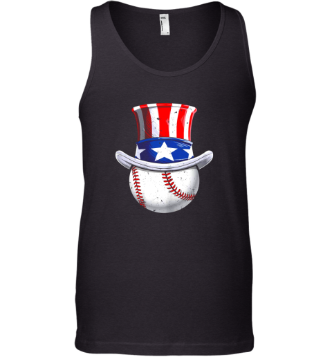 Baseball Uncle Sam Shirt 4th of July Boys American Flag Tank Top