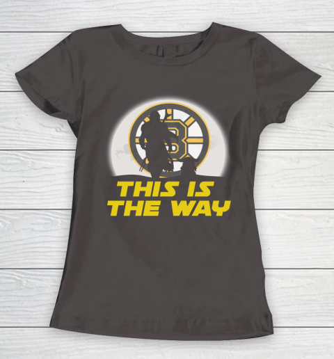 Boston Bruins NHL Ice Hockey Star Wars Yoda And Mandalorian This Is The Way Women's T-Shirt 7