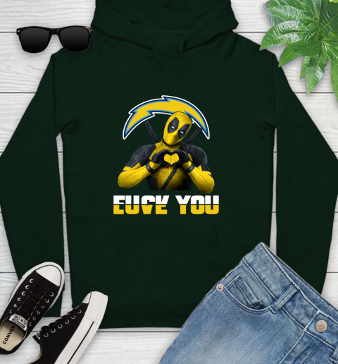NHL San Diego Chargers Deadpool Love You Fuck You Football Sports Youth Hoodie 14