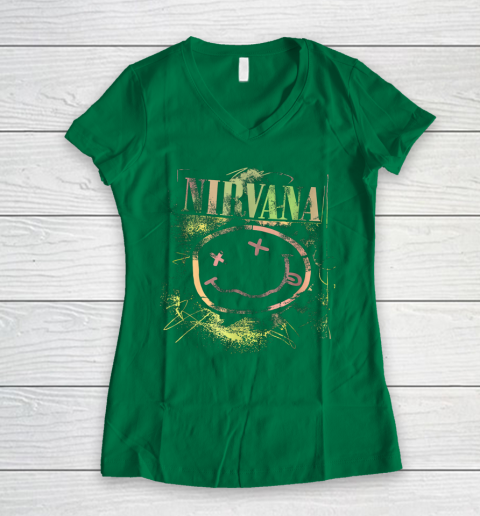 Vintage Nirvanas Smile Design Limited Women's V-Neck T-Shirt 3